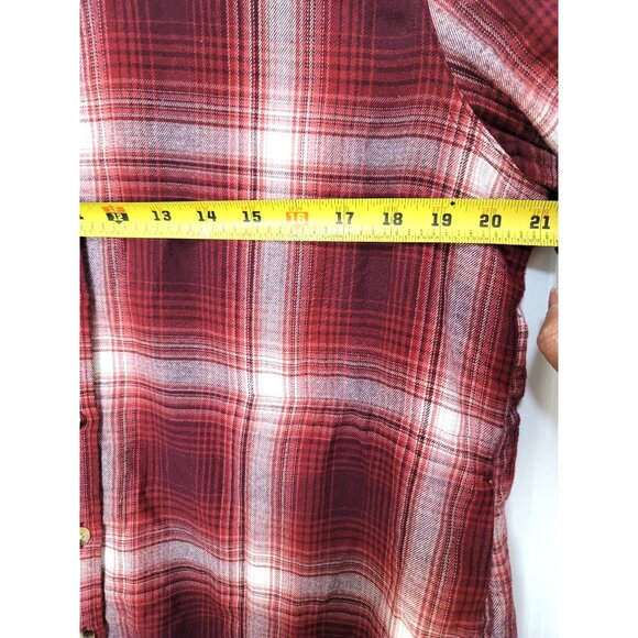 JACHS Girlfriend Red & White Plaid Button-Up Long Sleeve Shirt With pockets - Picture 6 of 12